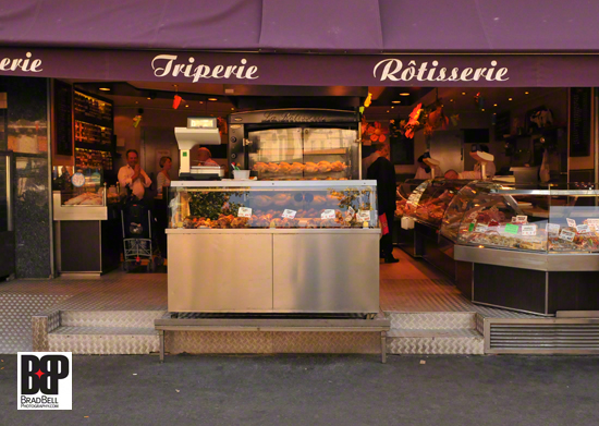 Rotisserie chicken is featured in this shop.